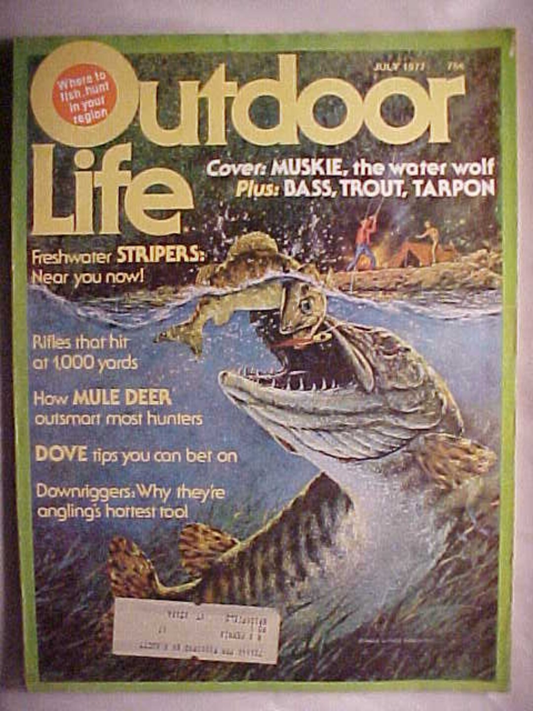 July 1977 Outdoor Life Magazine With Cover Art by George Schelling
