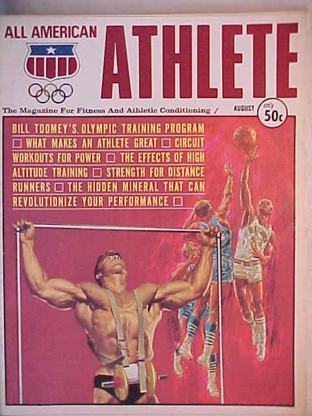 August 1968 All American Athlete Magazine With Nice Cover Art ,vintage ...