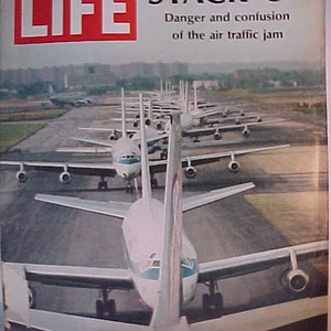 August 9, 1968 LIFE Magazine with Aviation Airplane Traffic Jam on the Cover has 64 pages of ads and articles , Birthday Gift Idea