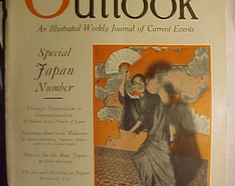 June 16, 1920 The Outlook Magazine An Illustrated Weekly Journal of Current Events 60+ pages of ads & articles ,Japan Shiko Tsubouchi Cover