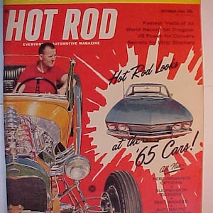 September 1964 Hot Rod Magazine has 122 pages of ads and articles nice cover art, Antique Automobile Muscle Car Hot Rod, Rat Rod Magazine