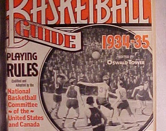 1934-35 Spalding's Athletic Library No. 700R Spalding Official Basketball Guide and official rules, Sports Guide Book, Sports Bar Decor