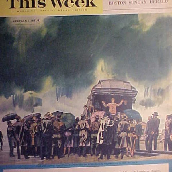 June 7, 1964 This Week Magazine By Boston Sunday Herald Magazine Section, With Harry Truman Cover Art, has 15 pages