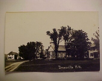 c1907 Drewsville, N.H. Town View Real Photo Post Card, RPPC , New Hampshire History, Scrapbook Supplies