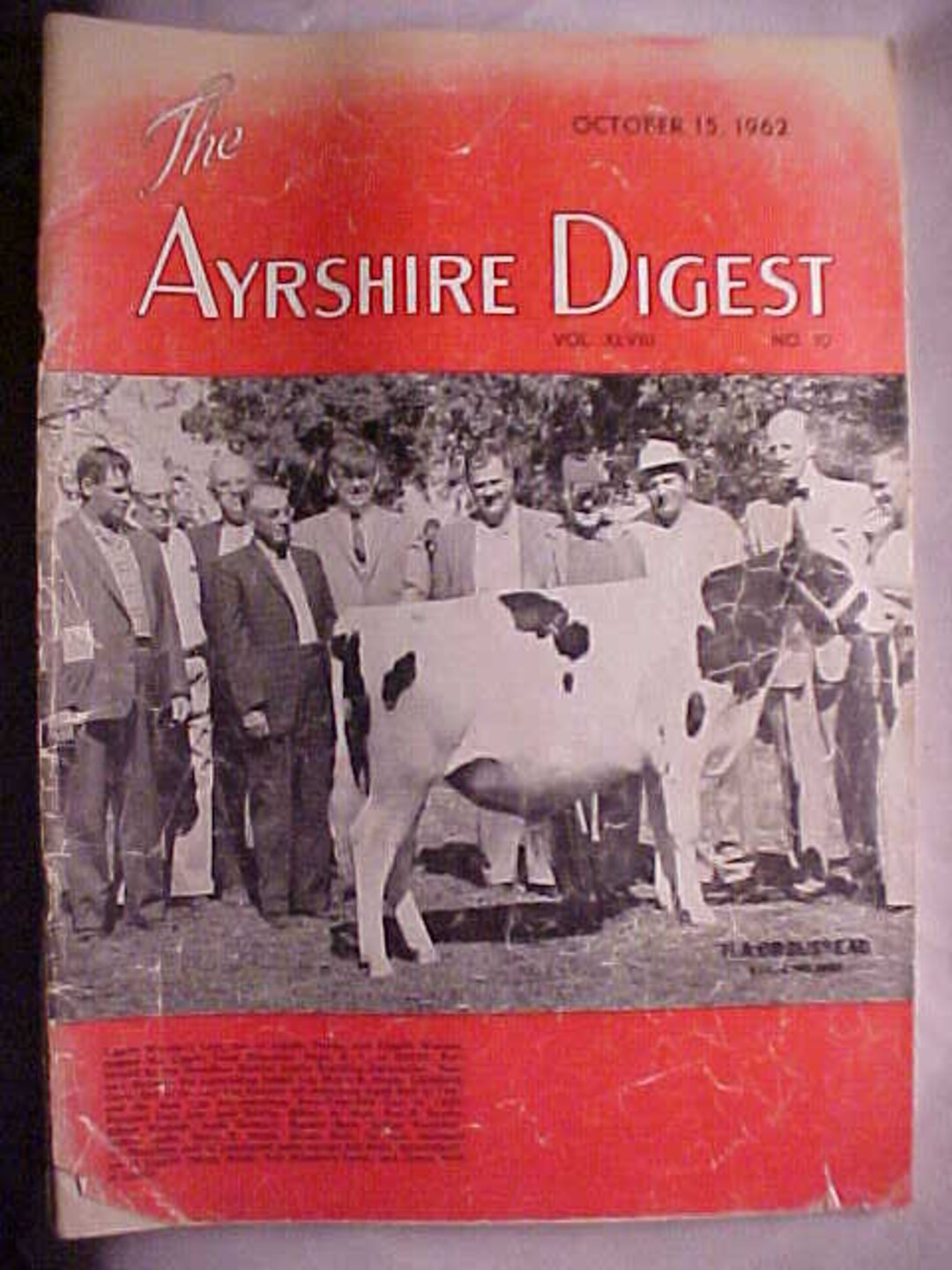 October 15, 1962 the Ayrshire Digest Magazine the Ayrshire Breeders