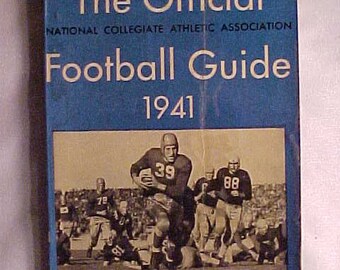 1941 The Official Foottball Guide with the official rules published by A. S. Barnes New York, Sports Guide Book, Sports Bar Decor