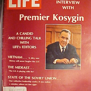 February 2, 1968 LIFE Magazine with Aleksei Kosygin on the Cover has 80 pages of ads and articles, Great Birthday Gift Idea No. 2