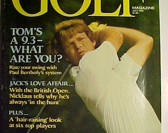 July 1980 GOLF World's Largest Golf Magazine, with Tom Watson on the cover , Country Club Decor, Golf Clubs, Birthday Gift Idea