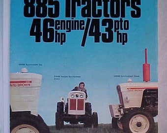 c1970s David Brown Model 885 Farm Tractor Meltham West Yorkshire, England, Original Tractor Catalog Brochure