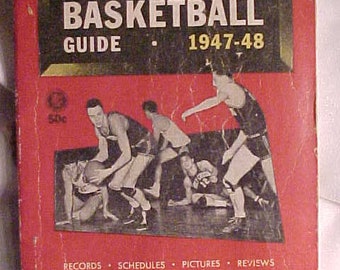 1947-48 The Official Basketball Guide with the official rules published by A. S. Barnes New York, Sports Guide Book, Sports Bar Decor