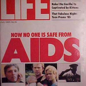 July 1985 LIFE Magazine with Aids Virus on the Cover by Lynn Johnson has 100 pages of ads and articles, Birthday Gift Idea