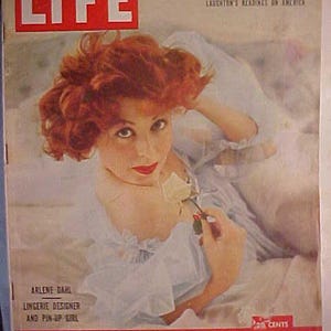 July 7, 1952 LIFE Magazine with Pin-up Girl Arlene Dahl on the Cover has 84 pages of ads and articles, Birthday Gift Idea No.3