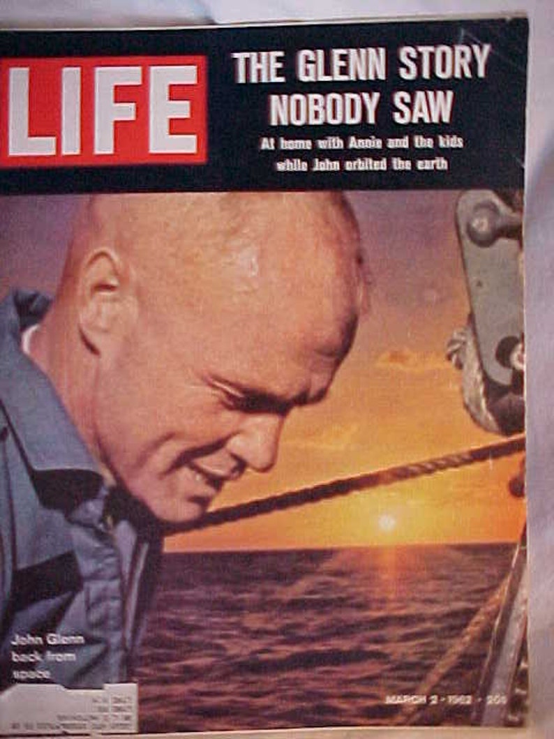March 2, 1962 LIFE Magazine with John Glenn Space Travel on the Cover has 94 pages of ads and articles, Birthday Gift Idea No.2 image 1