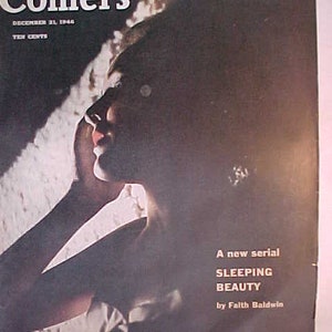 December 21, 1946 Collier&#39;s The National Weekly Magazine cover art by Bauman Greene has 98 pages of ads & articles, Birthday Gift Idea