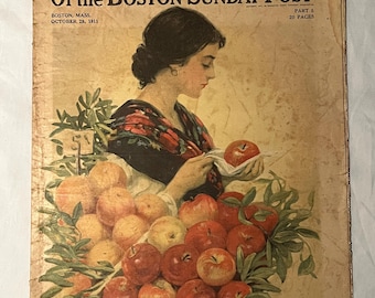 October 29 1911 Sunday Magazine of the Boston Sunday Post part 5 with good cover Art has 19 pages