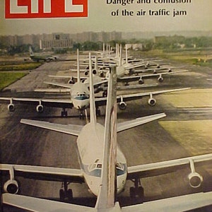 August 9, 1968 LIFE Magazine with Aviation Airplane Traffic Jam on the Cover has 64 pages of ads and articles , Birthday Gift Idea No.3