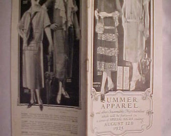 August 12th 1925 Summer Apparel and other seasonable Merchandise by B. Altman & Co. New York, Vintage Clothing Catalog Vintage Trade Catalog