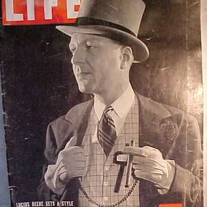 January 16, 1939 LIFE Magazine with Lucuis Beebe on the Cover has 68 pages of ads and articles, Birthday Gift Idea
