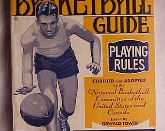 1933-34 Spalding's Athletic Library No. 700R Spalding Official Basketball Guide and official rules, Sports Guide Book, Sports Bar Decor