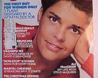 November 1977 The Ladies Home Journal Magazine with Ali MacGraw on the cover, has 216 pages of ads & articles, Birthday Gift Idea
