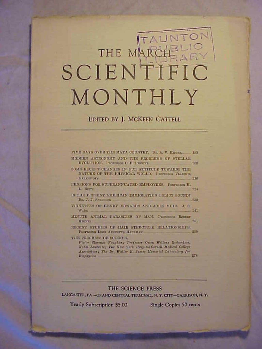 March 1930 the Scientific Monthly Magazine With 100+ Pages of Ads and ...