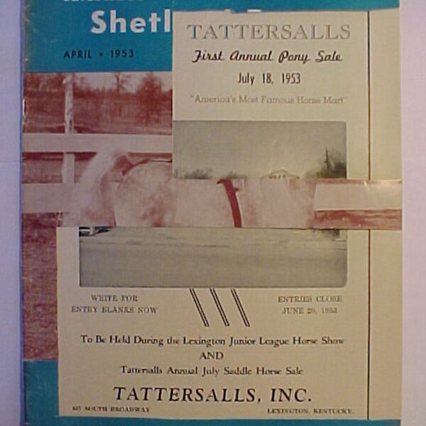 April 1953 American Shetland Pony Journal Magazine , Vintage Horse Pony Magazine, has 39 pages of ads and articles