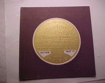 c1930s Shapleigh Hardware Co. Avalon Bay Tuna Line St. Louis, MO., NOS new old stock fishing line advertising card, Hunting Fishing
