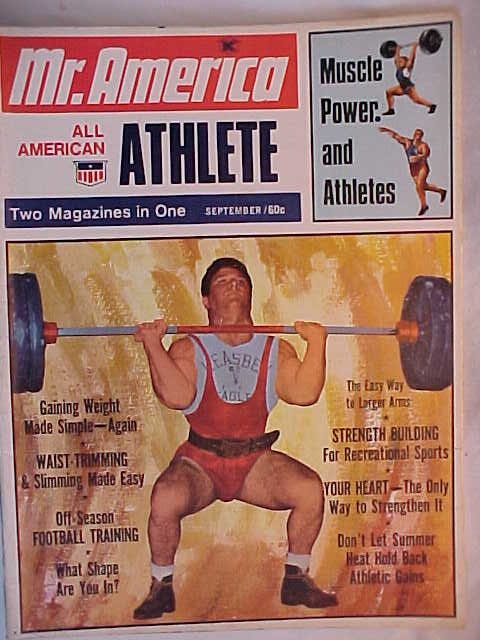 September 1967 Mr America All American Athlete Magazine With Phil Grippaldi  on the Cover ,vintage Weight Lifting Training Magazine 