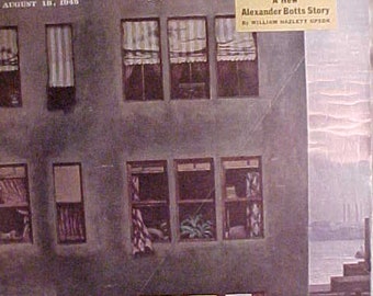 August 18, 1945 Saturday Evening Post Magazine with Cover art by John Falter has 104 pages of ads and articles, Birthday Gift Idea