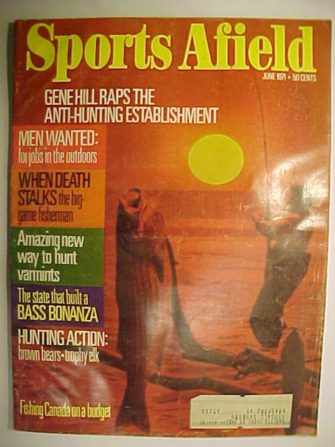 June 1971 Sports Afield Magazine Cover Art by Hanson Carroll, Vintage