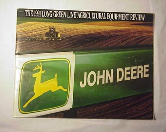1991 John Deere The Long Green Line Agricultural Equipment Review Dealer Catalog