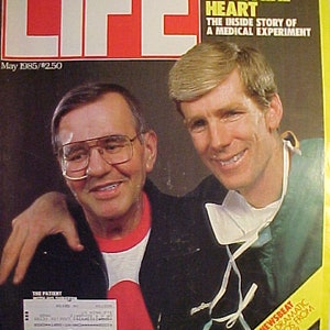 May 1985 LIFE Magazine with Bill Schroeder & Heart Surgeon on the Cover by William Strode has 136 pages of ads, articles, Birthday Gift Idea