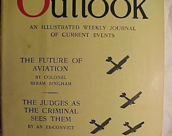 April 7, 1920 The Outlook Magazine An Illustrated Weekly Journal of Current Events 50+ pages of ads & articles , Aviation Future Cover