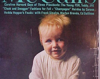 October 1962 McCall's Magazine with cover art by Melvin Sokolsky, has 246 pages of ads & articles, Vintage Woman's Magazine, Birthday Gift
