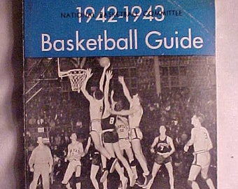 1942-43 The Official Basketball Guide with the official rules published by A. S. Barnes New York, Sports Guide Book, Sports Bar Decor