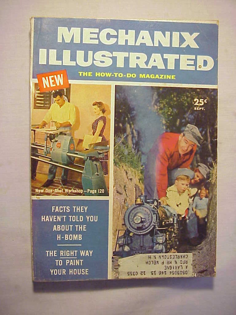Engineer Magazine September 1954 Mechanix Illustrated Magazine has 224 pages of ads and articles Cover Art By Peter Gowland Automobile