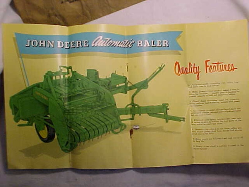 1953 John Deere Automatic Baler, Original John Deere Catalog Manual Brochure Booklet, Dairy Farm Decor, with the original envelope No.2 image 3