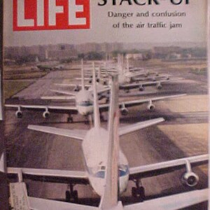 August 9, 1968 LIFE Magazine with Aviation Airplane Traffic Jam on the Cover has 64 pages of ads and articles , Birthday Gift Idea No.4