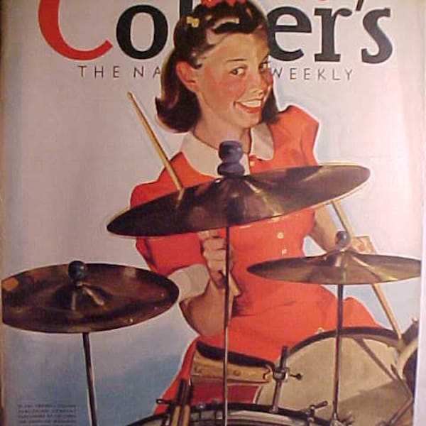 December 9, 1939 Collier's The National Weekly Magazine with cover art by C. C. Beall has 78 pages of ads & articles, Birthday Gift Idea