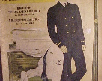July 10, 1943 Saturday Evening Post Magazine Cover by John Falter has 104 pages of ads and articles, WWII Illustrated Magazine