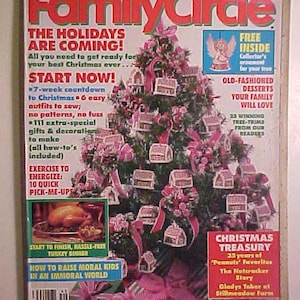 December 3, 1985 Family Circle Magazine cover art by Bill McGinn has 192 Pages of Nice Ads & Articles, Magazine for Women, Birthday Gift