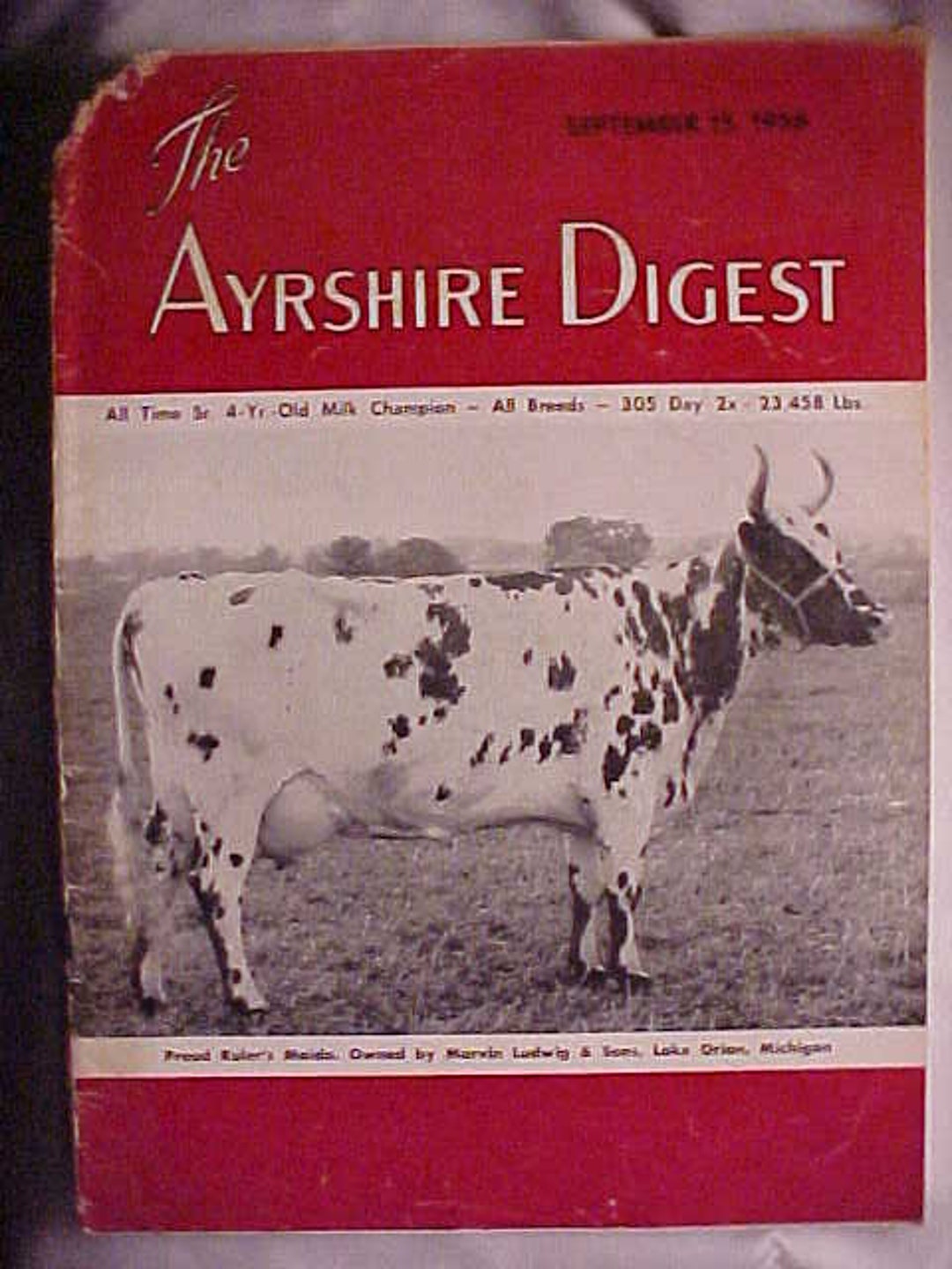 September 15, 1956 the Ayrshire Digest Magazine the Ayrshire Breeders