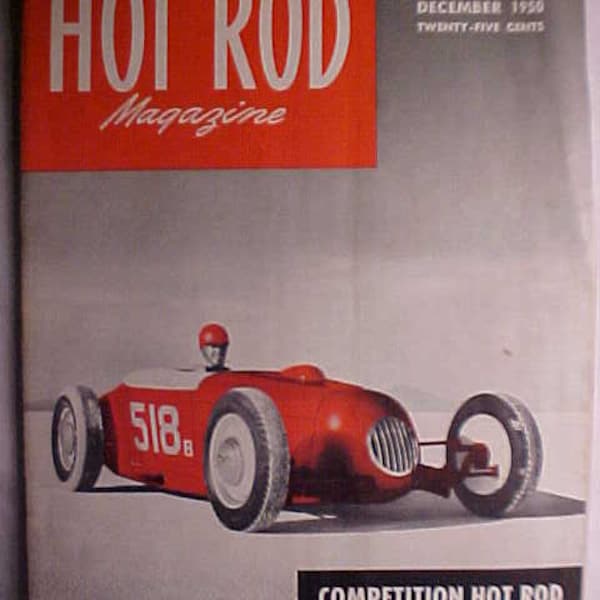 December 1950 Hot Rod Magazine has 34 pages of ads and articles, Antique Automobile Muscle Car Hot Rod, Early Rat Rod Magazine