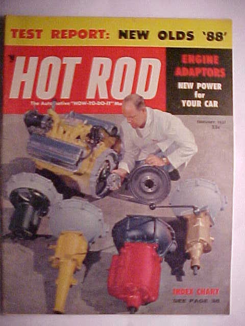 February 1957 Hot Rod Magazine Has 74 Pages of Ads and Articles