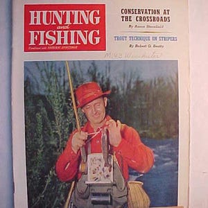 May 1949 Hunting and Fishing with National Sportsman Magazine with Harry Flanagan on cover, Hunting Magazine with 80 pages of Ads & Articles