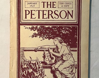 January 1898 The Peterson Magazine has 123 pages of ads and articles, Victorian Decor Magazine, Londonderry Lithia Water Nashua NH