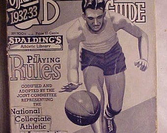 1932-33 Spalding's Athletic Library No. 700R Spalding Official Basketball Guide and official rules, Sports Guide Book, Sports Bar Decor