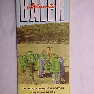 1953 John Deere Automatic Baler, Original John Deere Catalog Manual Brochure Booklet, Dairy Farm Decor, with the original envelope No.2 image 2