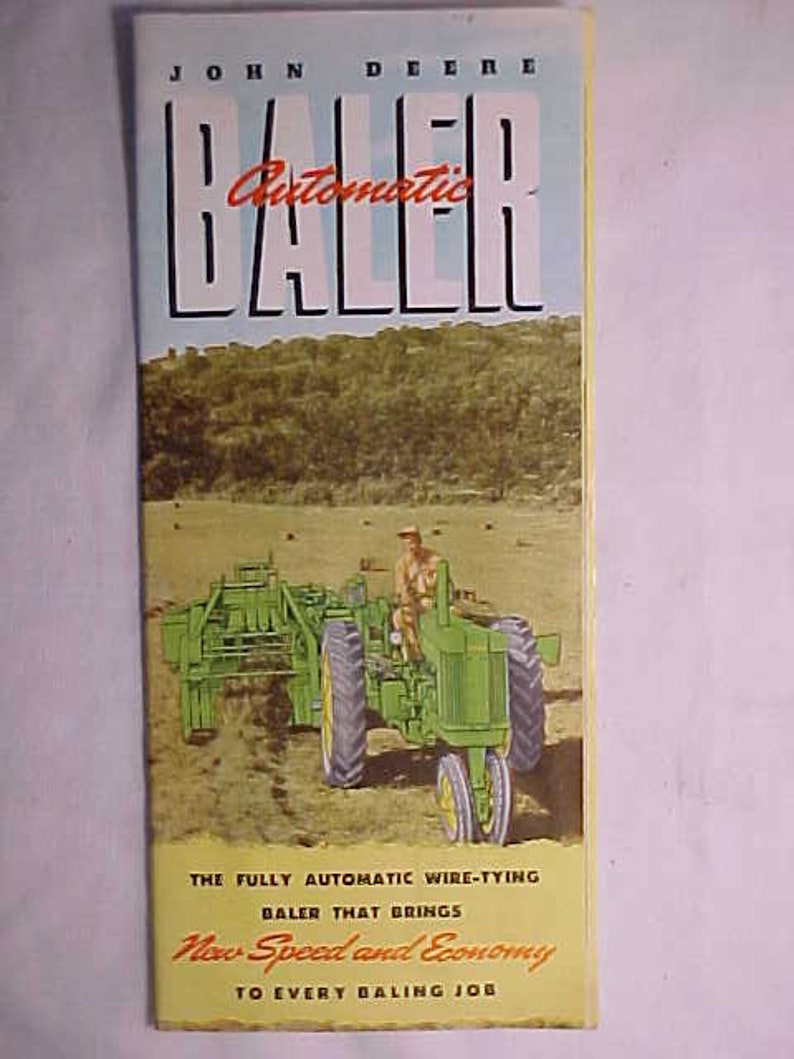 1953 John Deere Automatic Baler, Original John Deere Catalog Manual Brochure Booklet, Dairy Farm Decor, with the original envelope No.2 image 2