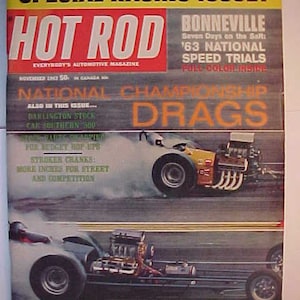 November 1963 Hot Rod Magazine has 118 pages of ads and articles nice cover art Antique Automobile Muscle Car Hot Rod, Rat Rod Magazine #2